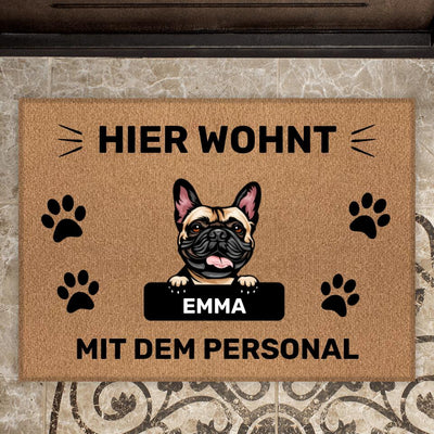 Fußmatten Personalisierte Pfotengut mit Haustier bei deinem