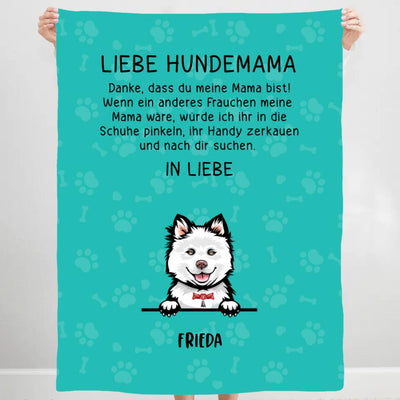 Liebe Hundemama - Personalisierte Decke