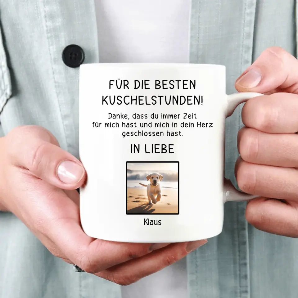 Kuschelstunden - Personalisierte Tasse mit Foto