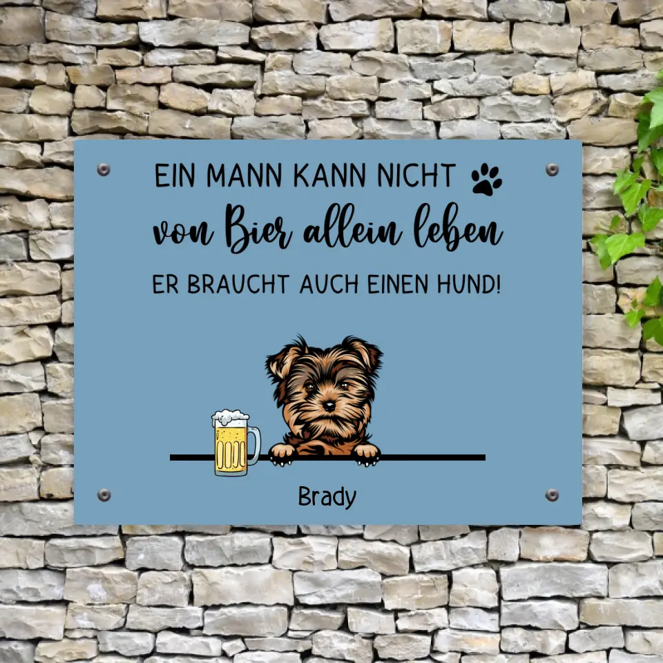 Bier und Hund - Türschild