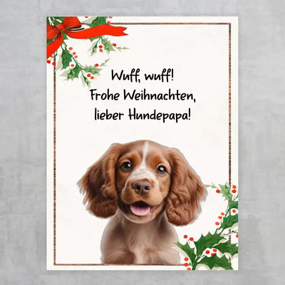 Frohe Weihnachten Hundepapa (-mama) - Poster mit Foto