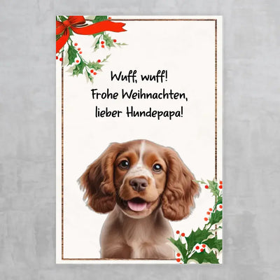 Frohe Weihnachten Hundepapa (-mama) - Poster mit Foto