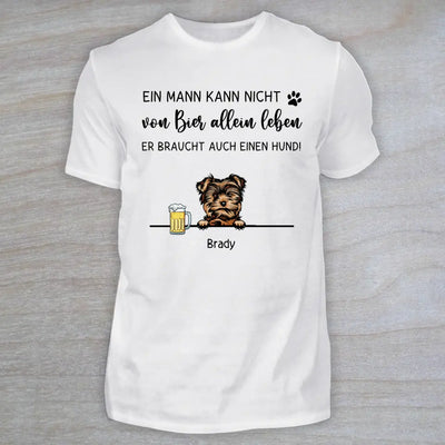 Bier und Hund - Personalisiertes T-Shirt