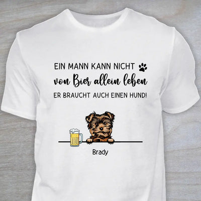Bier und Hund - Personalisiertes T-Shirt