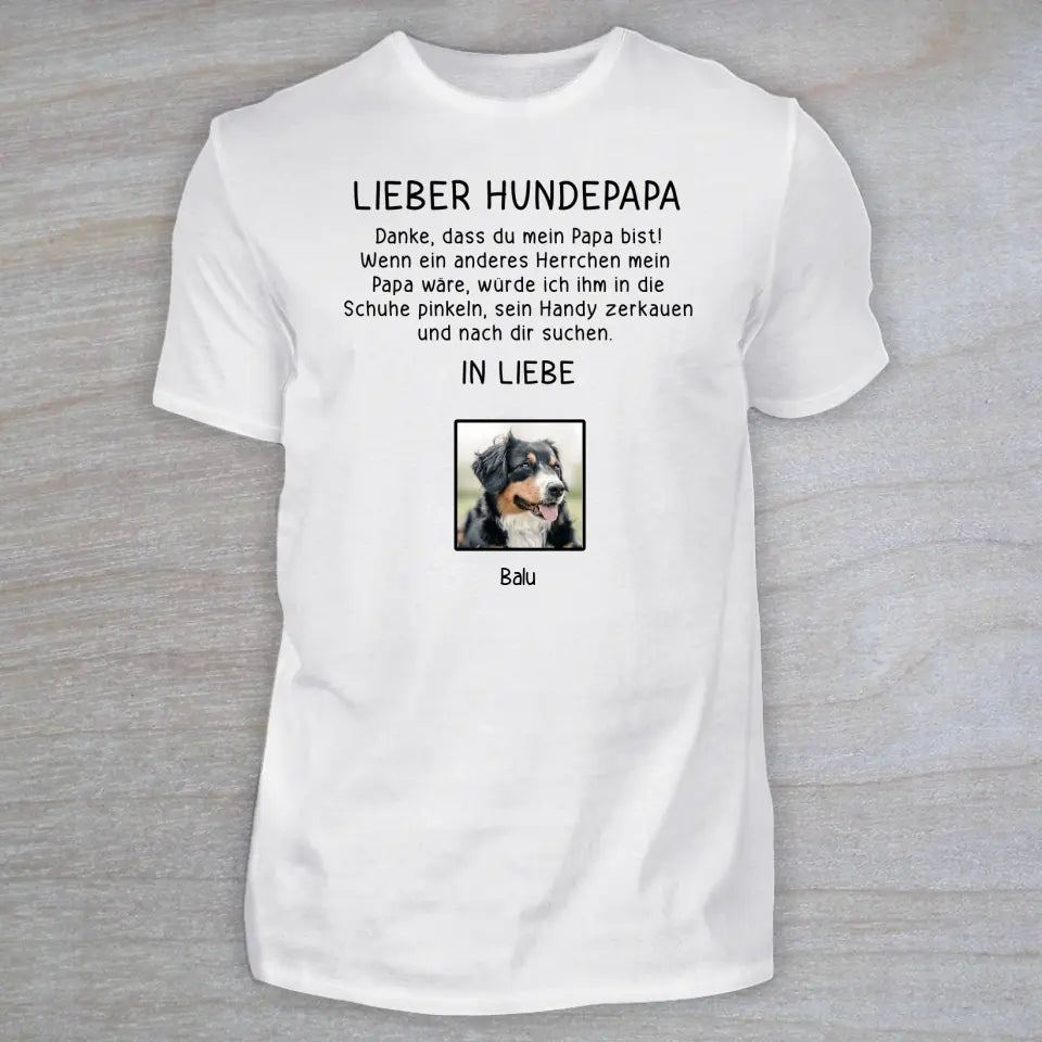 Lieber Hundepapa - T-Shirt mit Foto