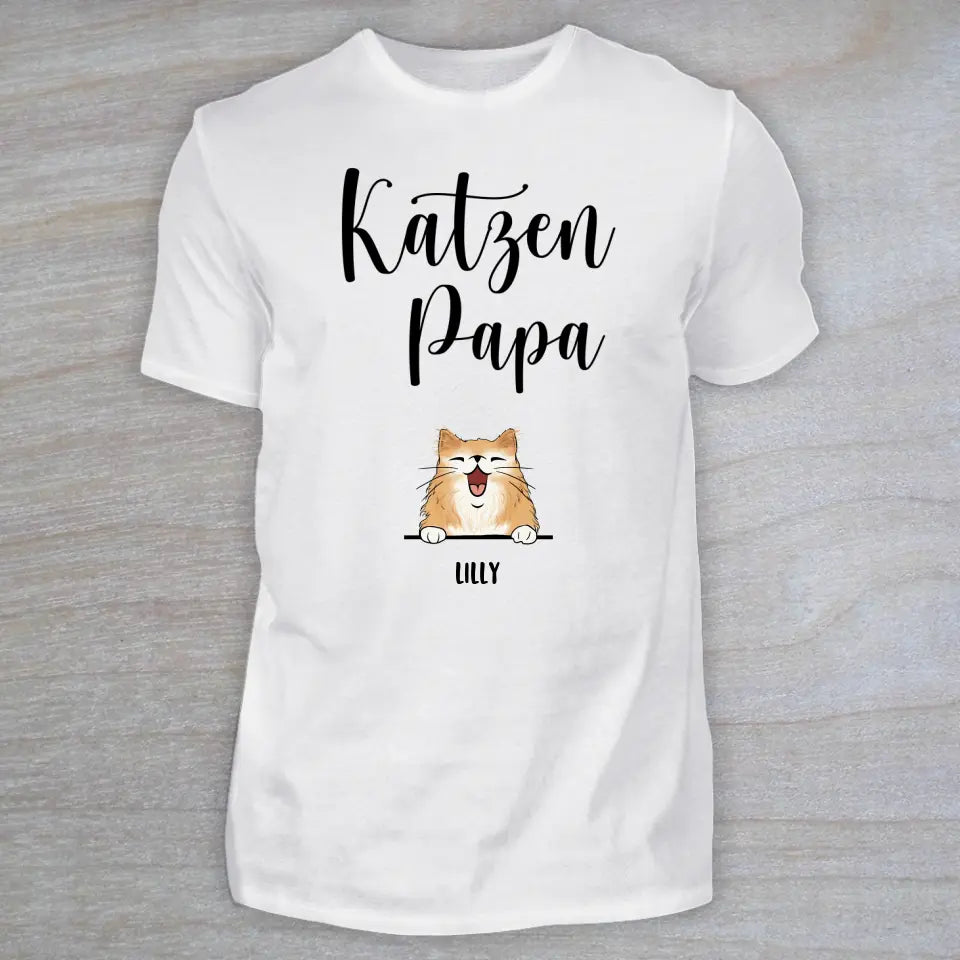 Katzenpapa - Personalisiertes T-Shirt