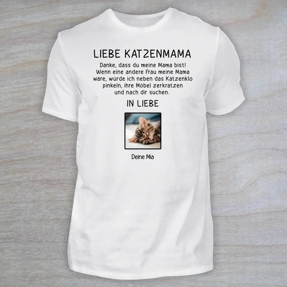 Liebe Katzenmama - Personalisiertes T-Shirt