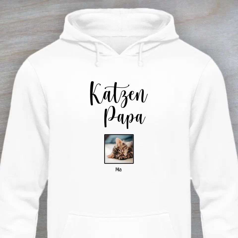 Katzenpapa / Katzenmama - Personalisierter Hoodie mit Foto