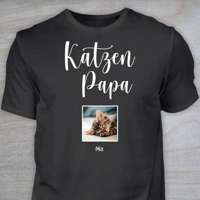 Katzenpapa / Katzenmama - T-Shirt mit Foto