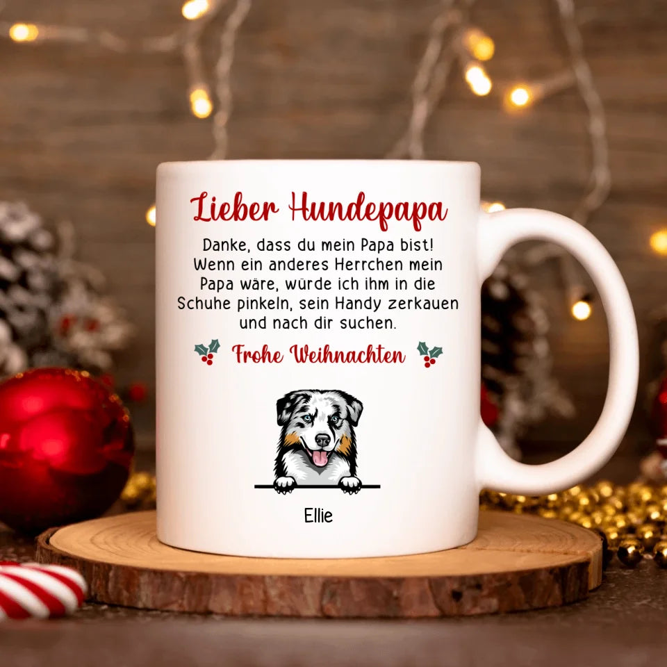 Lieber Hundepapa Weihnachten - Tasse