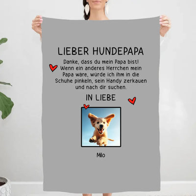 Lieber Hundepapa - Decke mit Foto