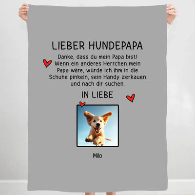 Lieber Hundepapa - Decke mit Foto