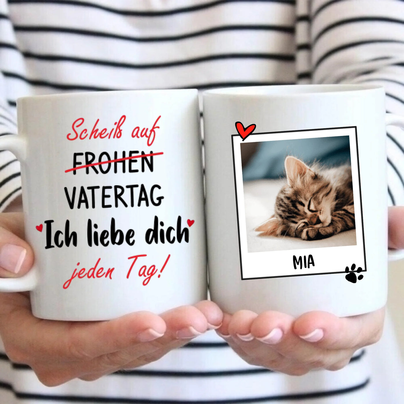 Scheiß auf Vatertag - Tasse mit Foto