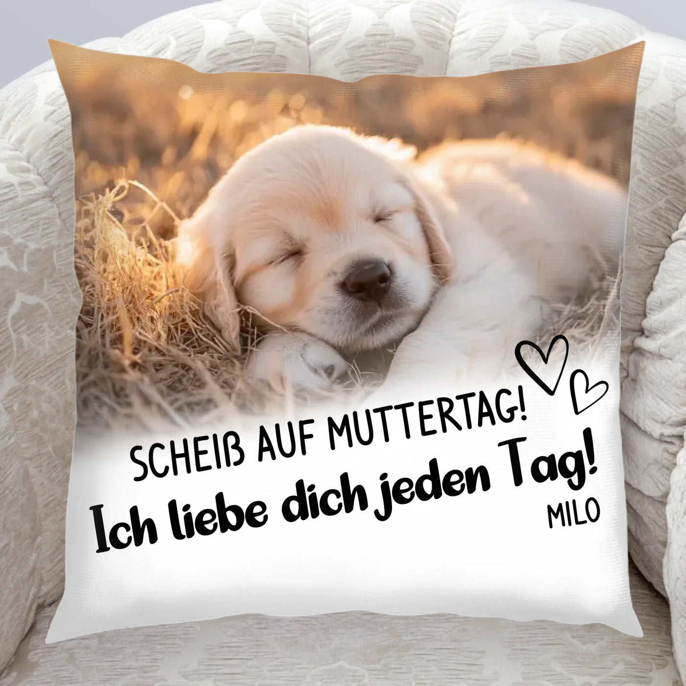 Scheiß auf Muttertag - Kissen mit Foto
